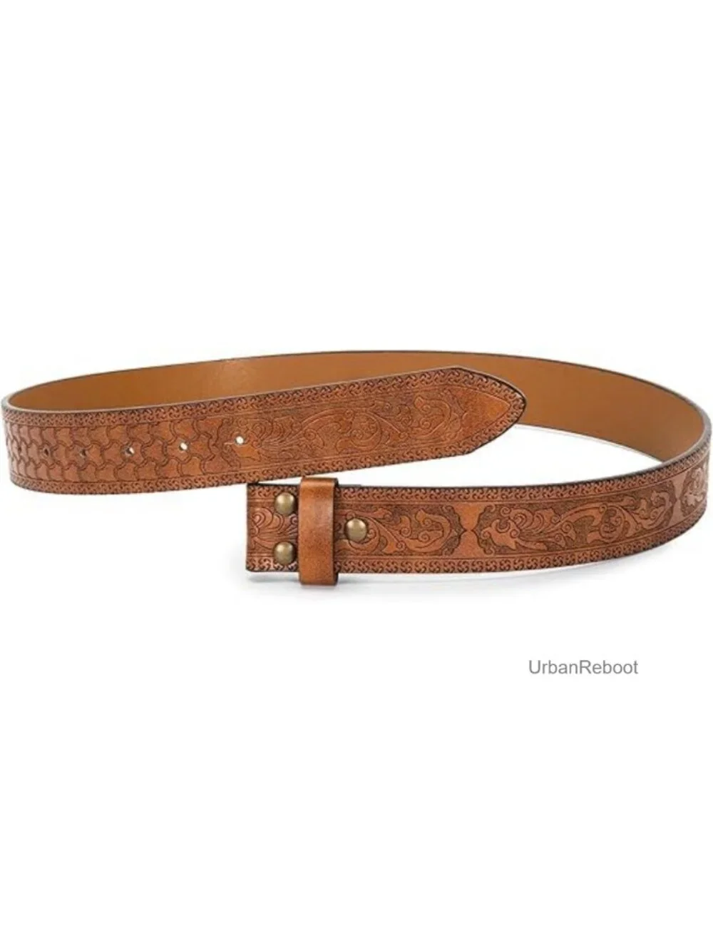 Retro Western PU-Leather Belt Strap Without Buckle 1.5